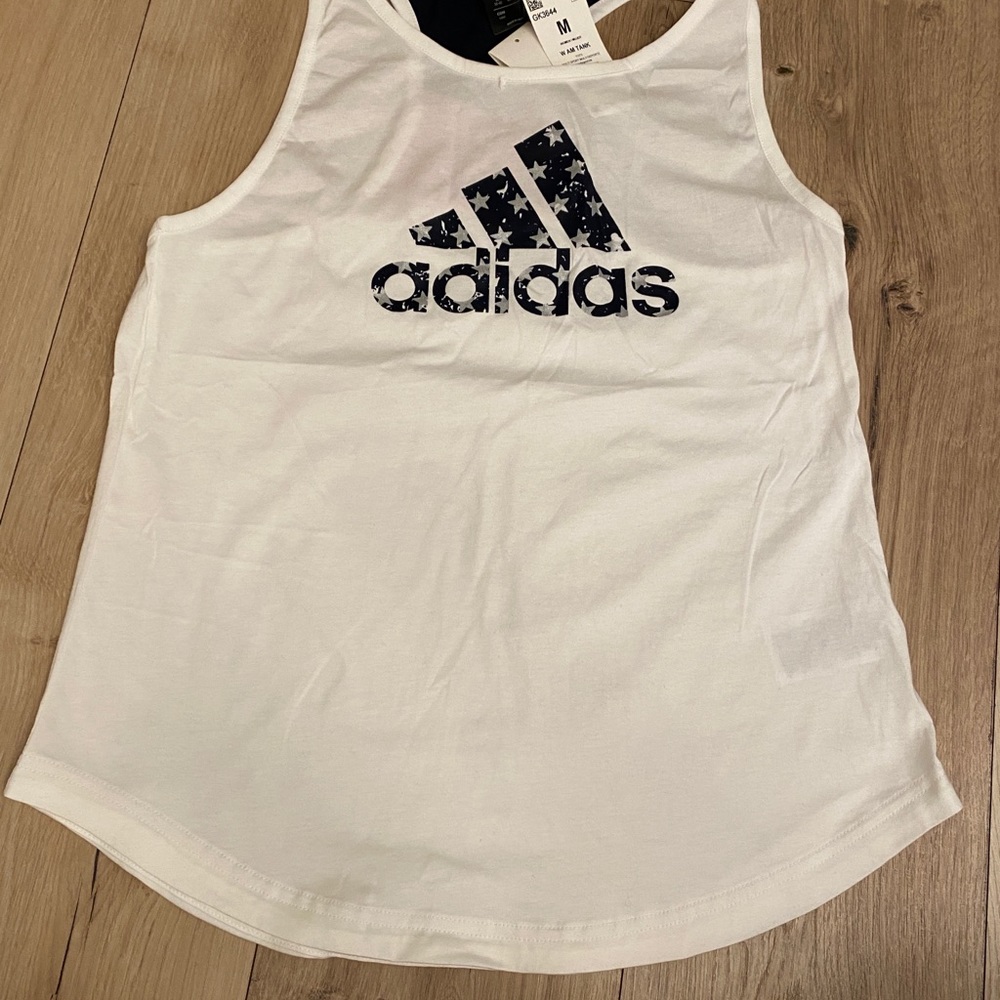 Red white and blue Adidas tank